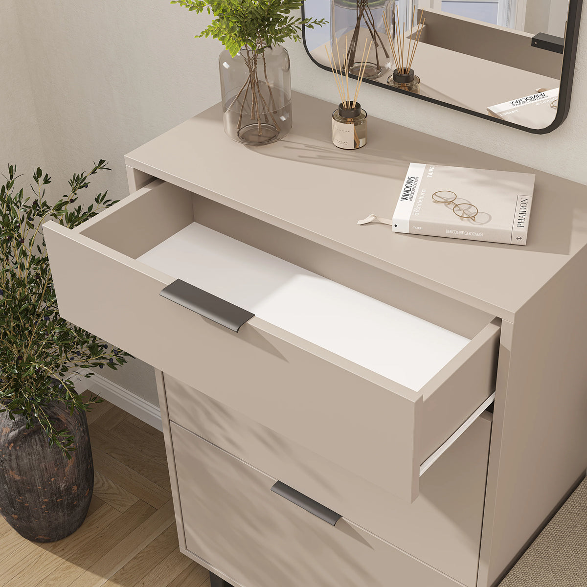Roomart Schuhschrank NORD, 112 cm, mit 2 Schuhklappen und Schublade, in 2 Farben