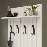 Roomart 5-teiliges Garderobenset NORD, mit Hochschrank, Schuhschrank, Sitzbank, Garderobenpaneel und Spiegel, in 2 Farben