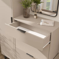 Roomart 5-teiliges Garderobenset NORD, mit Hochschrank, Schuhschrank, Sitzbank, Garderobenpaneel und Spiegel, in 2 Farben