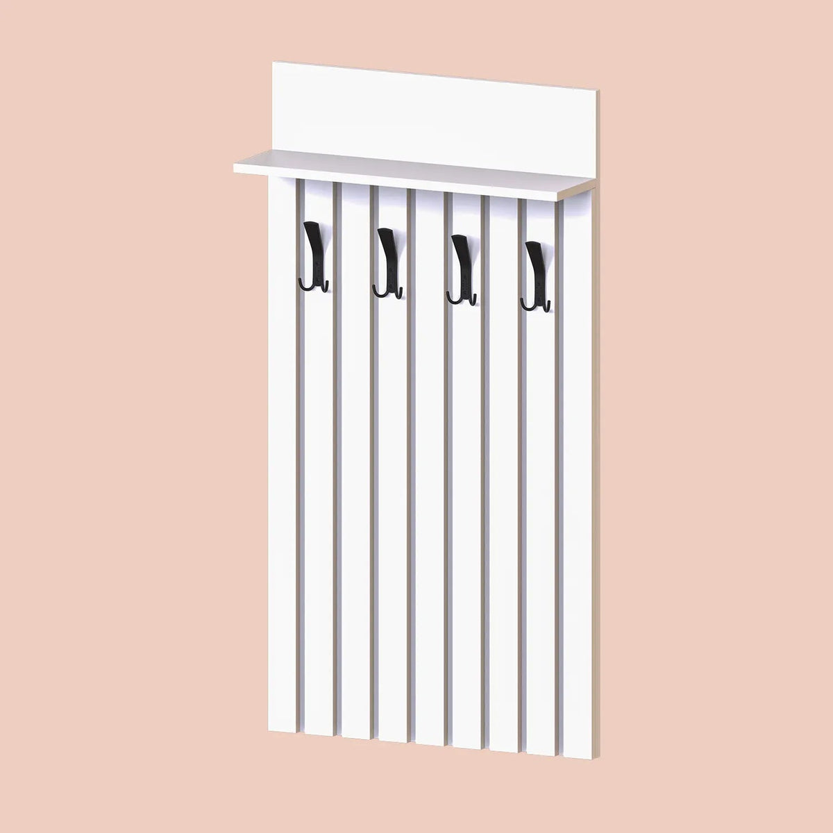 Roomart Garderobenpaneel NORD, 130 cm, mit 4 Doppelhaken und Hutablage, in 2 Farben