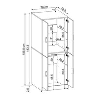 Roomart Waschmaschinenschrank SERIE DORA-I-  Waschmaschinen- & Trocknerschrank mit Türen & Ausziehbrett – Waschküchenschrank für Waschmaschine & Trockner – in 5 Farben • Weiß • Weiß-Eiche • Anthrazit-Eiche • Eiche • Schwarz-Eiche