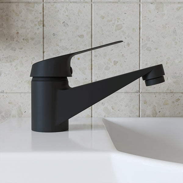 Roomart BT101 & BT102 Waschtischarmatur – Wasserhahn für Badezimmer & Gäste-WC, Schwarz oder Edelstahl