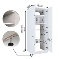 Roomart Waschmaschinenschrank „DORA“ für Waschmaschine & Trockner mit Regalböden, in 5 Farben • Weiß • Weiß Eiche • Anthrazit Eiche • Eiche • Schwarz-Eiche