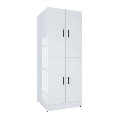 Roomart Waschmaschinenschrank „DORA“ für Waschmaschine & Trockner mit Regalböden, in 4 Farben • Weiß • Weiß Eiche • Anthrazit Eiche • Eiche