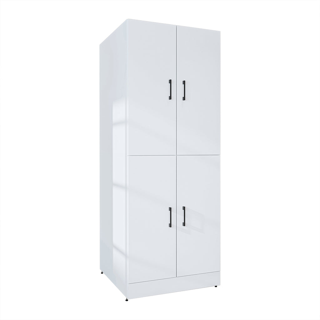 Roomart Waschmaschinenschrank „DORA“ für Waschmaschine & Trockner mit Regalböden, in 5 Farben • Weiß • Weiß Eiche • Anthrazit Eiche • Eiche • Schwarz-Eiche