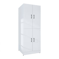 Roomart Waschmaschinenschrank „DORA“ für Waschmaschine & Trockner mit Regalböden, in 5 Farben • Weiß • Weiß Eiche • Anthrazit Eiche • Eiche • Schwarz-Eiche