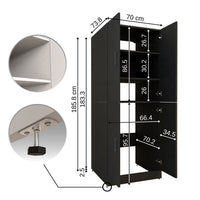 Roomart Waschmaschinenschrank „DORA“ für Waschmaschine & Trockner mit Regalböden, in 5 Farben • Weiß • Weiß Eiche • Anthrazit Eiche • Eiche • Schwarz-Eiche
