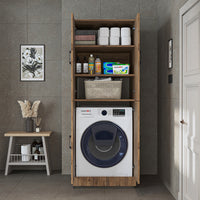 Roomart Waschmaschinenschrank „DORA“ für Waschmaschine & Trockner mit Regalböden, in 5 Farben • Weiß • Weiß Eiche • Anthrazit Eiche • Eiche • Schwarz-Eiche