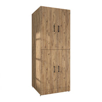 Roomart Waschmaschinenschrank „DORA“ für Waschmaschine & Trockner mit Regalböden, in 5 Farben • Weiß • Weiß Eiche • Anthrazit Eiche • Eiche • Schwarz-Eiche