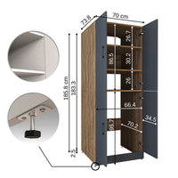 Roomart Waschmaschinenschrank „DORA“ für Waschmaschine & Trockner mit Regalböden, in 5 Farben • Weiß • Weiß Eiche • Anthrazit Eiche • Eiche • Schwarz-Eiche