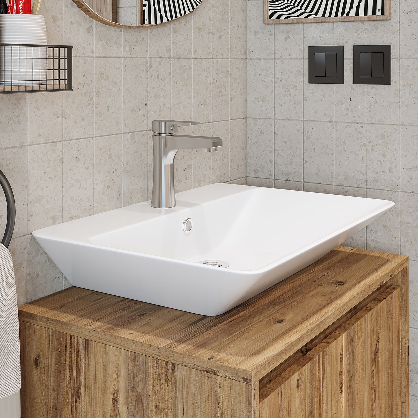 Roomart Waschtischarmatur, Wasserhahn für Bad und Gäste-WC, in 2 Farben