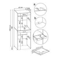 Roomart Waschmaschinenschrank DUO-I, 67 cm, für Waschmaschine und Trockner
