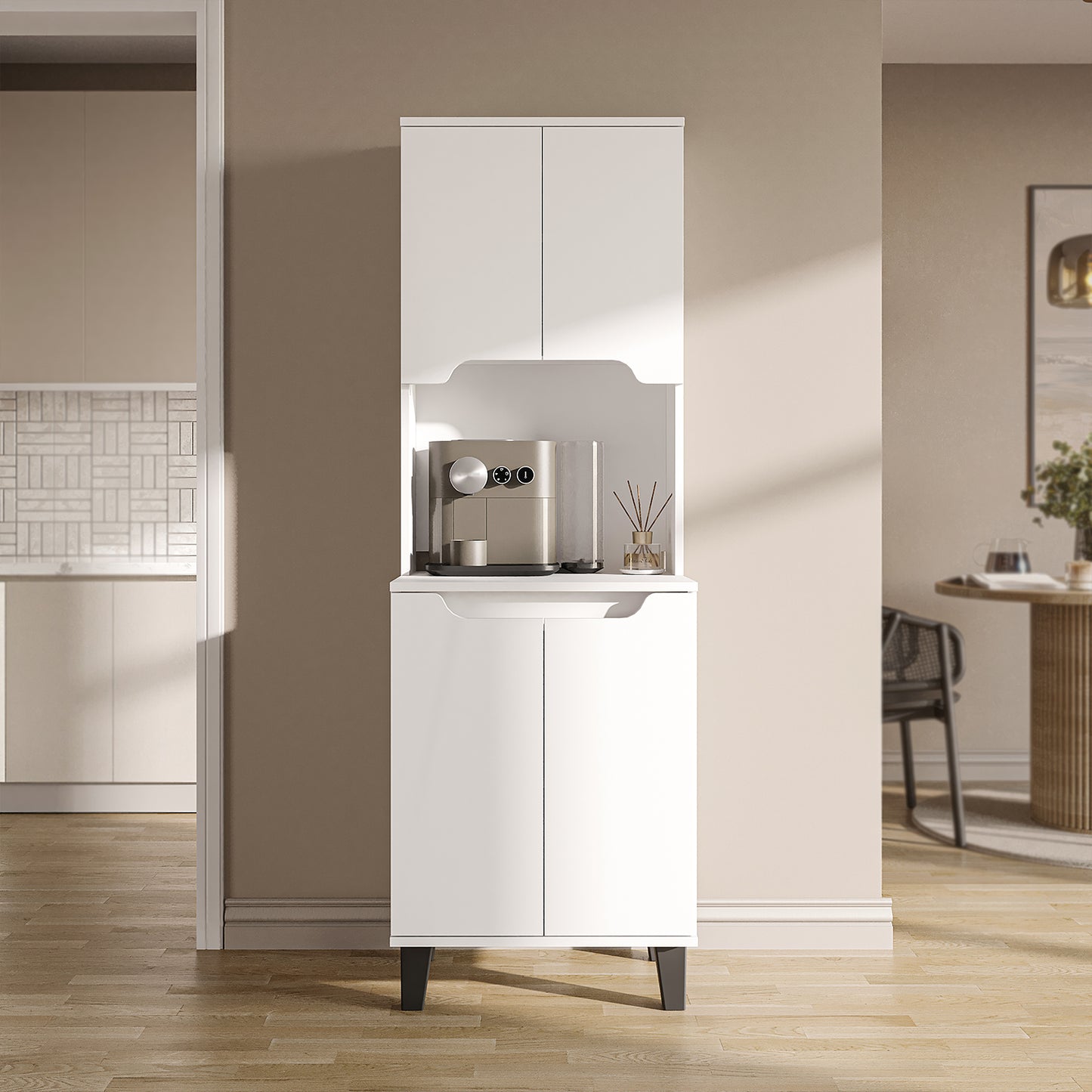 Roomart Küchenschrank DEFNE, 182 cm, mit offener Nische für Kaffeemaschine, in 5 Farben