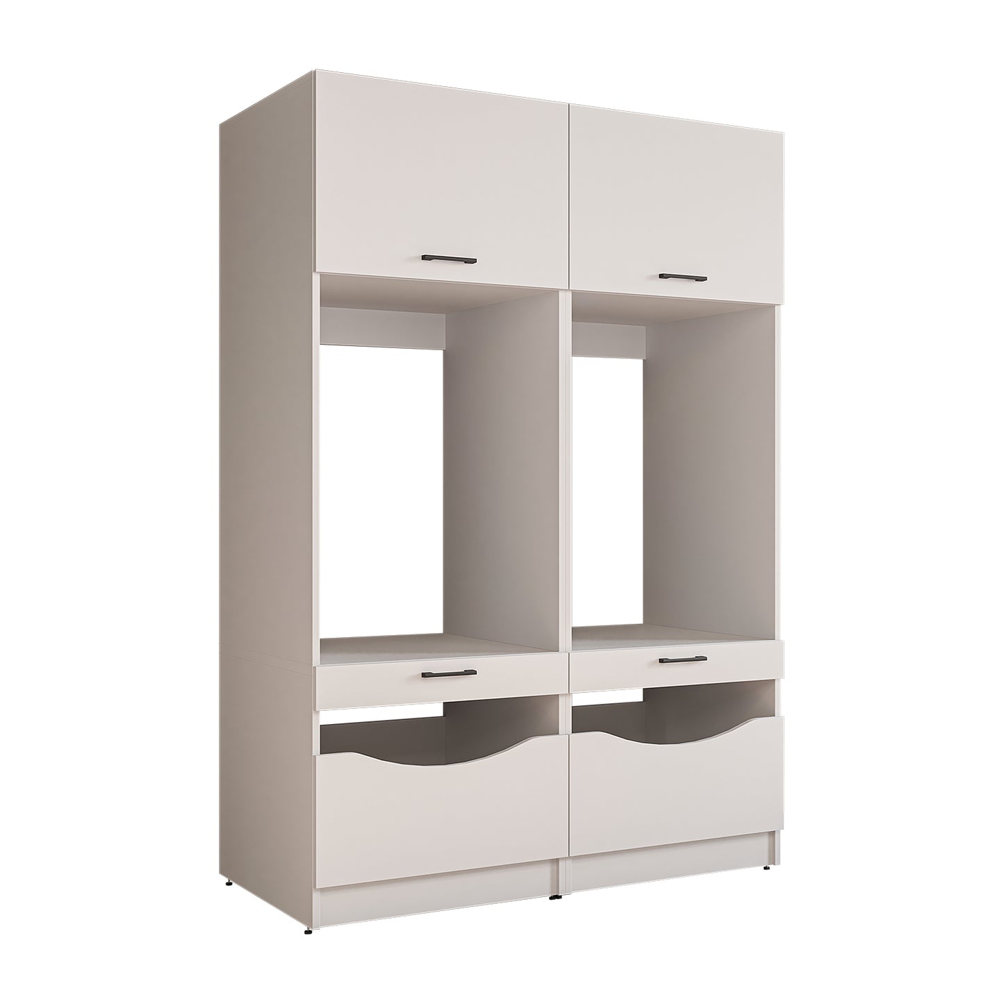 Roomart SERIE 2 Waschmaschinenschrank 132 cm – Waschmaschine & Trockner nebeneinander