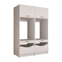 Roomart SERIE 2 Waschmaschinenschrank 132 cm – Waschmaschine & Trockner nebeneinander