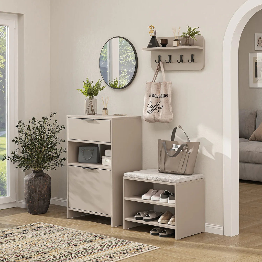 Schuhschrank LENA mit Schublade, offener Nische und Schuhklappe