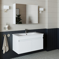 Roomart Ensemble de meubles de salle de bains ATRIA 3 pièces, en 4 couleurs, 85 cm Meuble bas avec lavabo en céramique - armoire de toilette - armoire de salle de bains, lavabo, meubles de salle de bains, armoire de salle de bains, avec, meuble bas, meubles de salle de bains, ensemble, lavabo, meubles, meubles de salle de bains