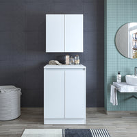 Roomart, bathroom washing machine cabinet Atlantic, washing machine superstructure, bathroom shelf, WHT: 70 x 191 x 70 cm, in white - bathroom cabinet, washbasin, bathroom furniture, bathroom cabinet, bathroom, with, vanity unit, bathroom furniture, set, washbasin, furniture, bathroom