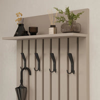 Roomart 4-teiliges Garderobenset NORD, mit Schuhschrank, Sitzbank mit Schuhklappe, Garderobenpaneel 130 cm und Spiegel, in 2 Farben