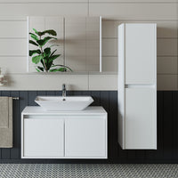 Roomart bathroom furniture set ATLANTIC 4-piece 85 cm in 5 colors vanity unit with ceramic washbasin - mirror cabinet - tall cabinet - bathroom cabinet, washbasin, bathroom furniture, bathroom cabinet, bathroom, with, vanity unit, bathroom furniture, set, washbasin, furniture, bathroom