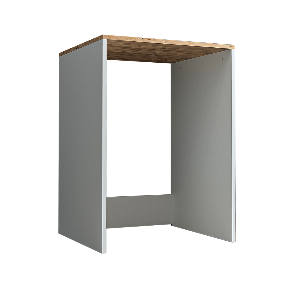 Roomart, Badezimmer Atlantic, Waschmaschinenschrank, Badezimmerschrank BHT: 65 x 90 x 60 cm, in Weiß-Eiche, Anthrazit Eiche- badezimmerschrank, waschbecken, badezimmermöbel, badschrank, badezimmer, mit, unterschrank, badmöbel, set, waschtisch, möbel, bade