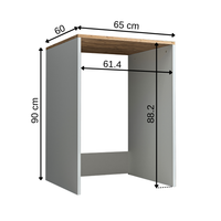 Roomart, Badezimmer Atlantic, Waschmaschinenschrank, Badezimmerschrank BHT: 65 x 90 x 60 cm, in Weiß-Eiche, Anthrazit Eiche- badezimmerschrank, waschbecken, badezimmermöbel, badschrank, badezimmer, mit, unterschrank, badmöbel, set, waschtisch, möbel, bade