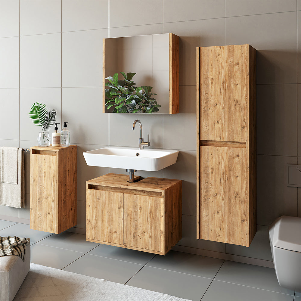 Roomart Badezimmer Unterschrank HBT:45x65x35 cm • Weiß • Eiche • Weiß-Eiche • Anthrazit Eiche