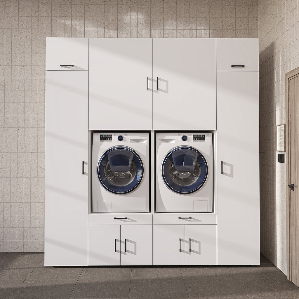 Roomart Waschmaschinenschrank SERIE 3 224 cm, Weiß, 240 cm hoch