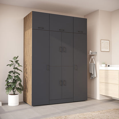 Roomart Waschmaschinenschrank DORA-I 160 cm, Anthrazit Eiche, 230 cm hoch