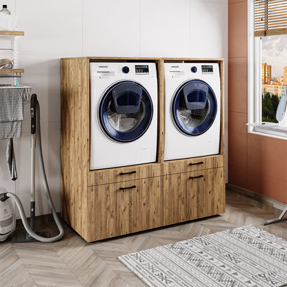 Roomart Waschmachinen Doppelschrrank Überbauschrank, 134 cm Breit, mit Ausziehbrett, in 3 Farben Roomart Waschmachinen Doppelschrrank Überbauschrank, 134 cm Breit, mit Ausziehbrett, in 3 Farben - waschmaschinenschrank, waschmaschinenregal, waschturm, schr