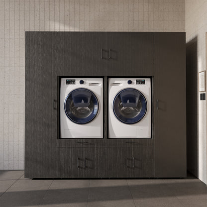 Roomart Waschmaschinenschrank SERIE 3 224 cm, Schwarz-Eiche, 205 cm hoch