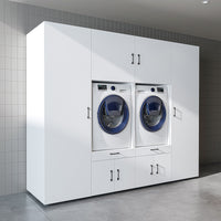 Roomart Waschmaschinenschrank SERIE 3 254 cm, Weiß, 205 cm hoch