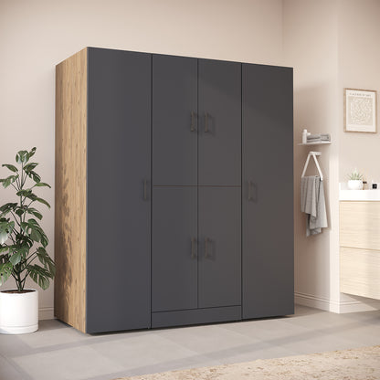 Roomart Waschmaschinenschrank DORA-I 160 cm, Anthrazit Eiche, 186 cm hoch