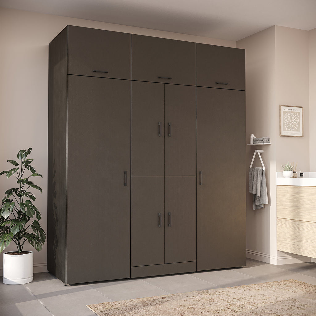 Roomart Waschmaschinenschrank DORA-I 190 cm, Schwarz Eiche, 230 cm hoch