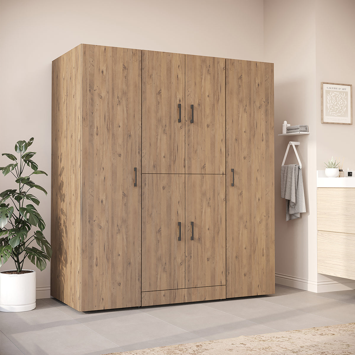 Roomart Waschmaschinenschrank DORA-I 160 cm, Eiche, 186 cm hoch