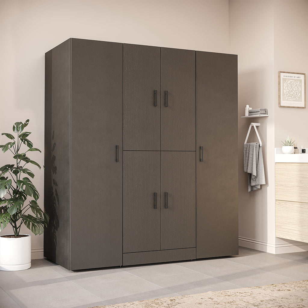 Roomart Waschmaschinenschrank DORA-I 160 cm, Schwarz Eiche, 186 cm hoch