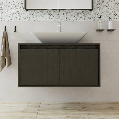 Roomart ATLANTIC Waschtisch mit Unterschrank, 85 cm, mit Aufsatzbecken, in 5 Farben
