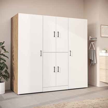 Roomart Waschmaschinenschrank DORA-I 190 cm, Weiß Eiche, 186 cm hoch