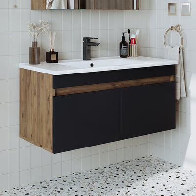 Roomart ATRIA Waschtisch mit Unterschrank, 100 cm, mit Keramikbecken, in 4 Farben