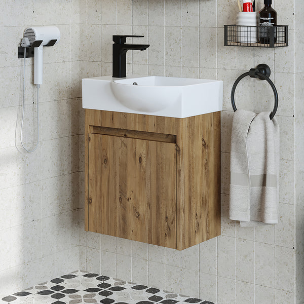 Roomart Waschbeckenunterschrank LEO, 46,5 cm, Hahnloch links, in 4 Farben