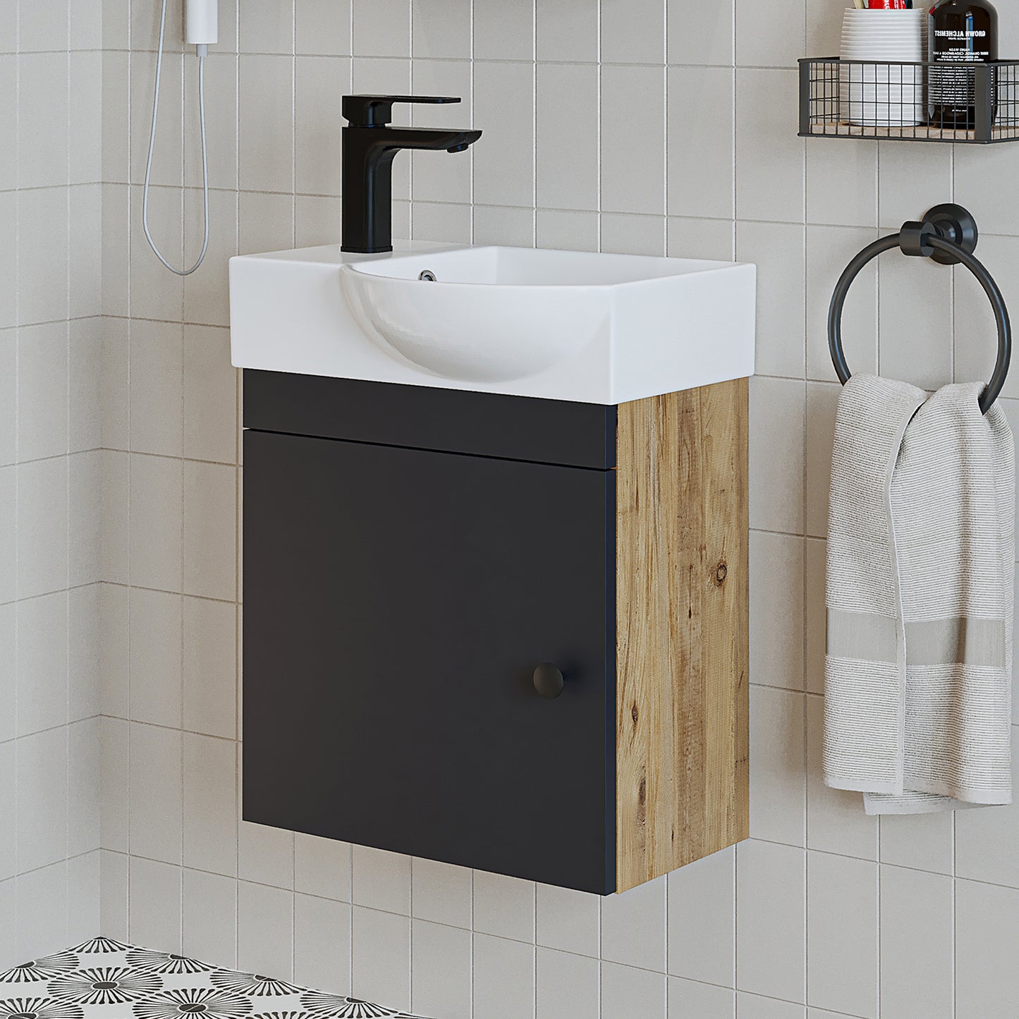 Badmöbelset • PUNTO • Unterschrank mit Waschbecken • Badezimmer Möbel • Gäste WC