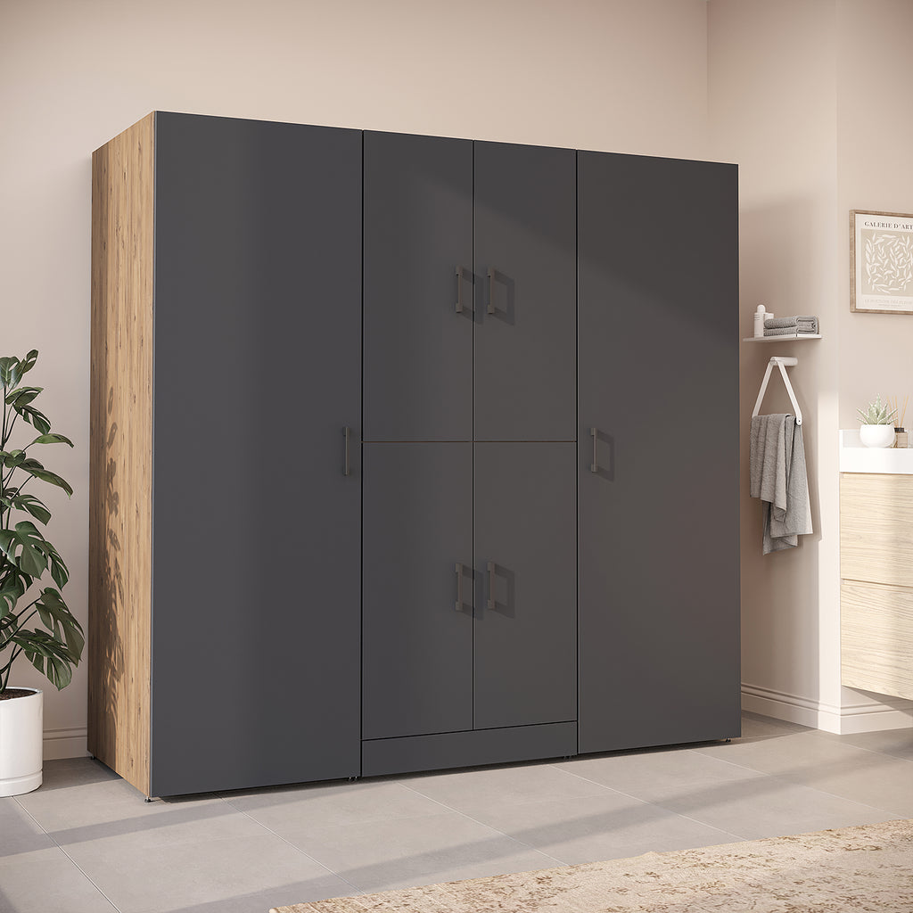 Roomart Waschmaschinenschrank DORA-I 190 cm, Anthrazit Eiche, 186 cm hoch