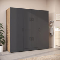 Roomart Waschmaschinenschrank DORA-I 190 cm, Anthrazit Eiche, 186 cm hoch