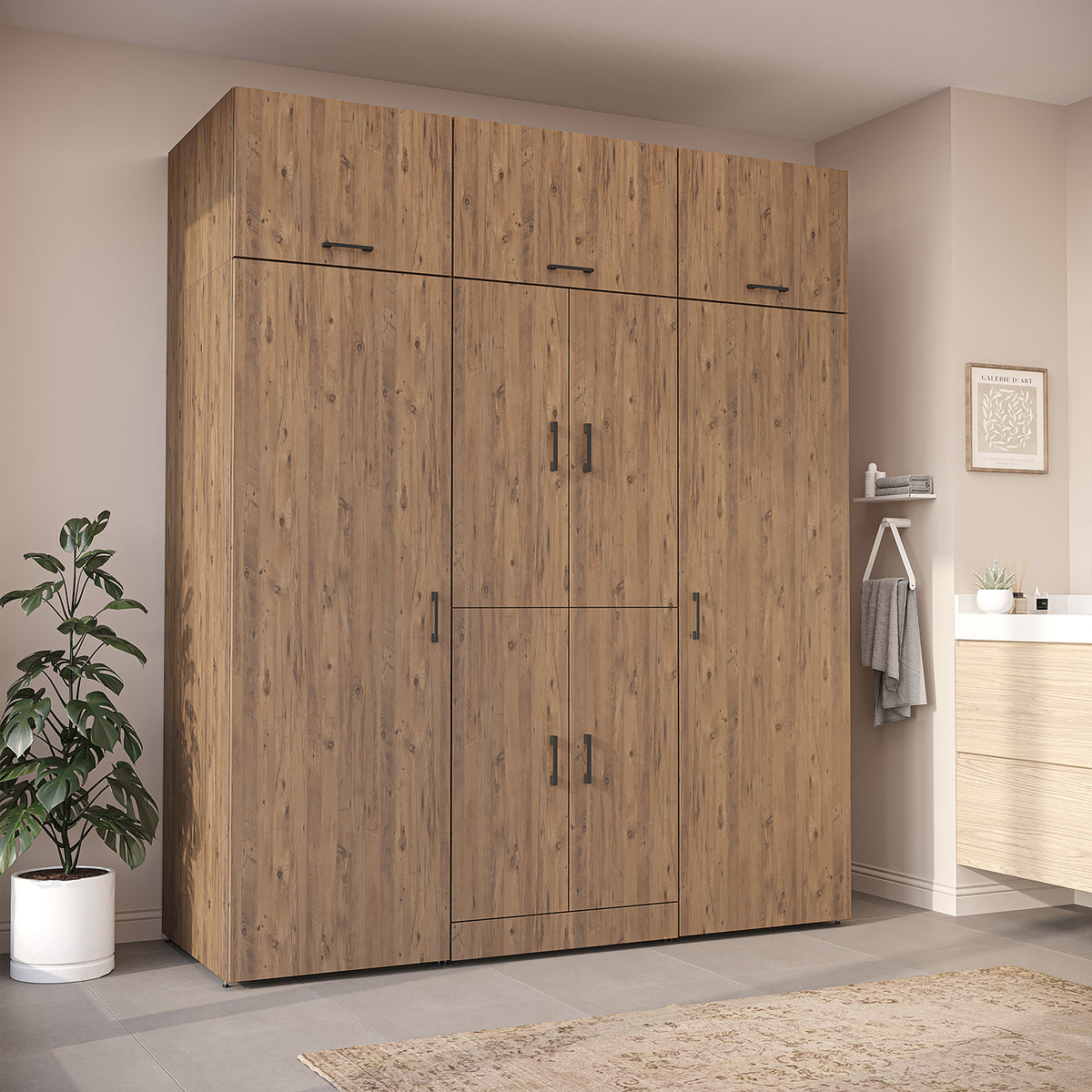 Roomart Waschmaschinenschrank DORA-I 190 cm, Eiche, 230 cm hoch