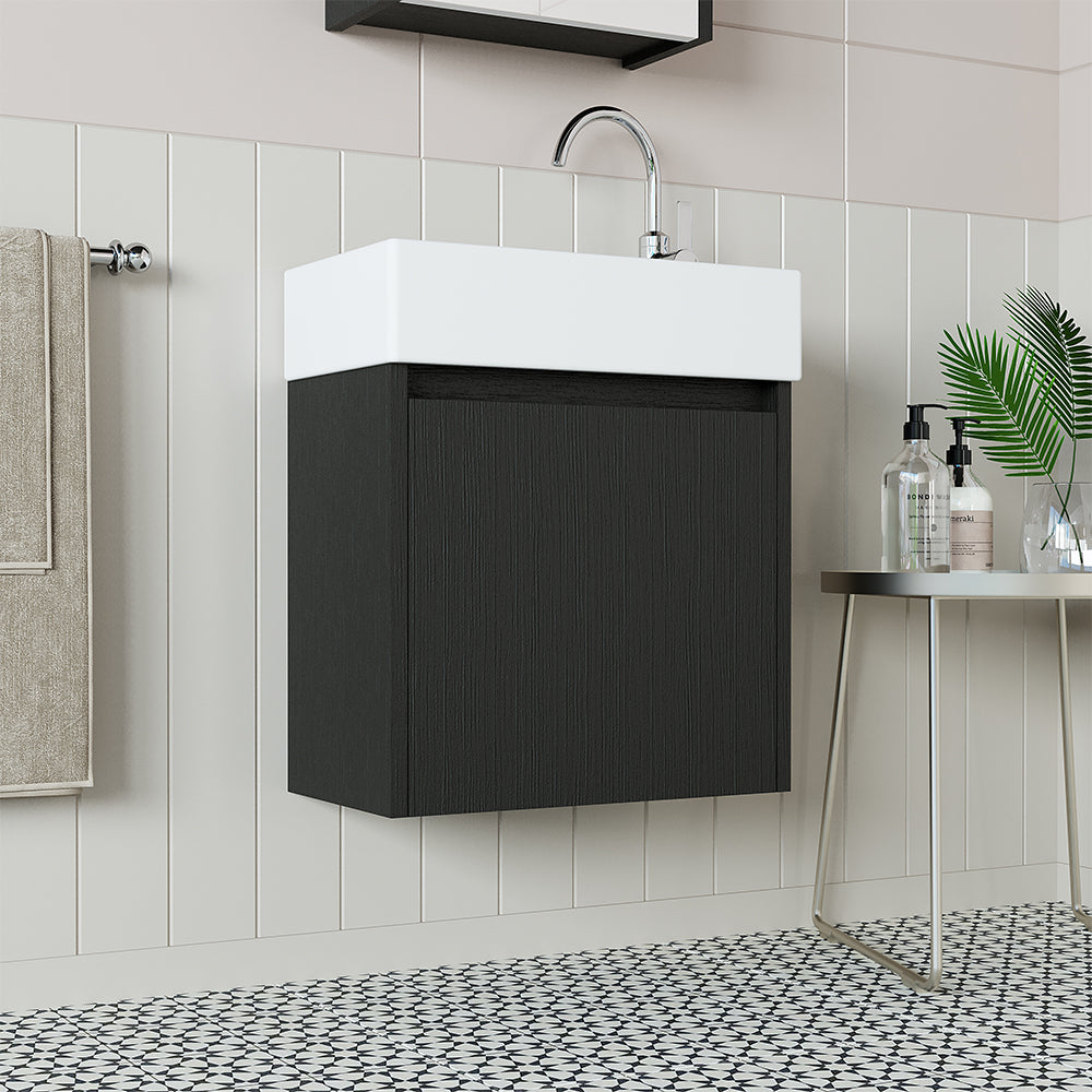 Roomart, Unterschrank mit Waschbecken 50cm Gäste WC Badezimmer Möbel in 5 Farben