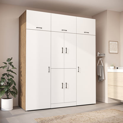 Roomart Waschmaschinenschrank DORA-I 190 cm, Weiß Eiche, 230 cm hoch