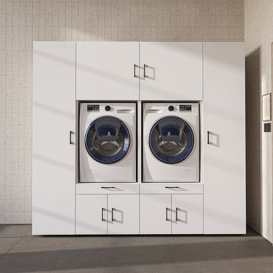 Roomart Waschmaschinenschrank SERIE 3 224 cm, Weiß, 205 cm hoch