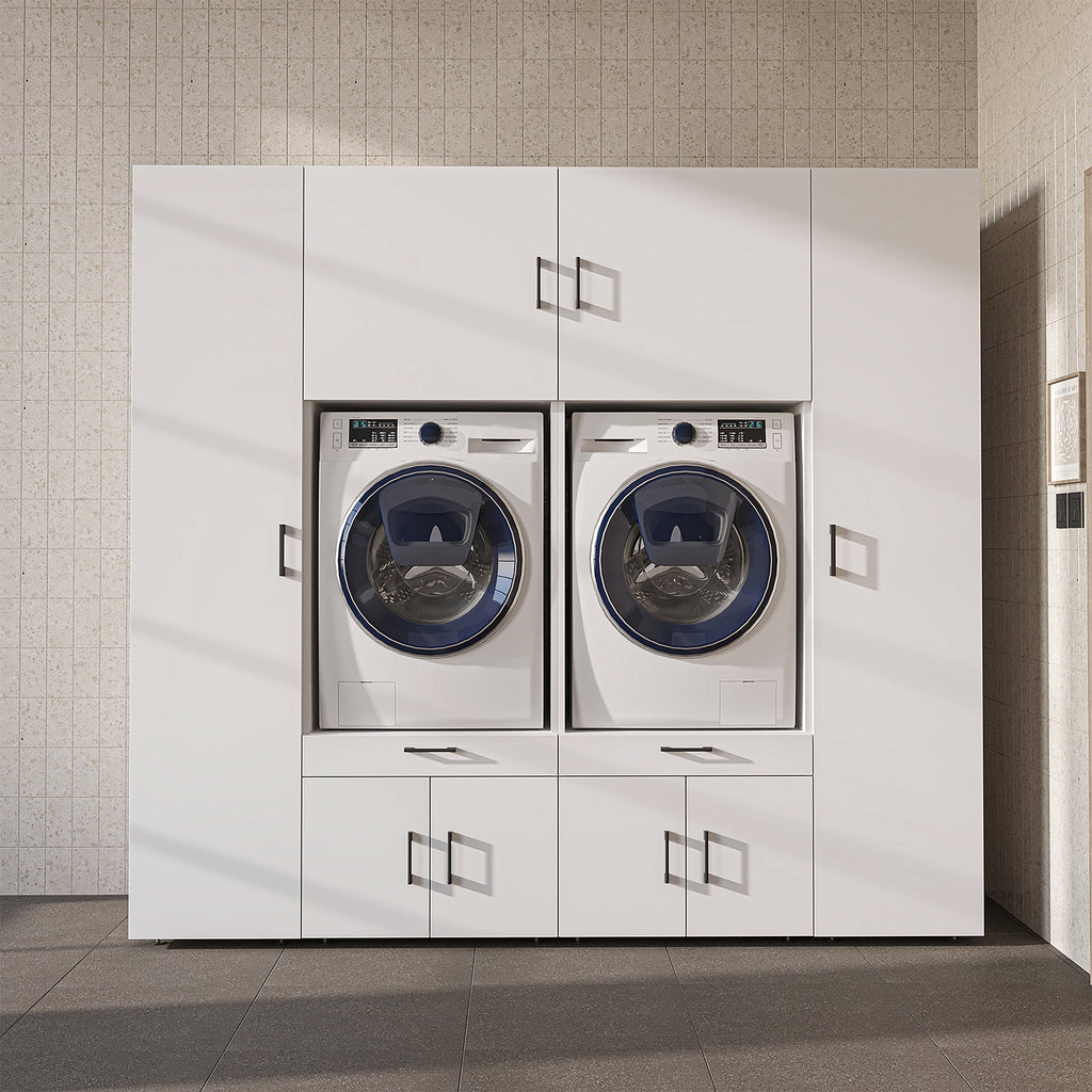 Roomart Waschmaschinenschrank SERIE 3 224 cm, Weiß, 205 cm hoch