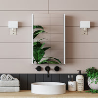 Roomart Badezimmerspiegelschrank "Punto“ – moderner, kompakter 40 cm Badschrank mit Spiegel – in Weiß oder Eiche -  badezimmerspiegelschrank, mirror, lichtschalter, badspiegelschrank, geringe, tiefe, schiebetür, steckdose, eckspiegelschrank, smarter, badh