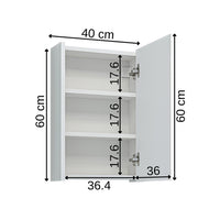 Roomart Badezimmerspiegelschrank "Punto“ – moderner, kompakter 40 cm Badschrank mit Spiegel – in Weiß oder Eiche -  badezimmerspiegelschrank, mirror, lichtschalter, badspiegelschrank, geringe, tiefe, schiebetür, steckdose, eckspiegelschrank, smarter, badh